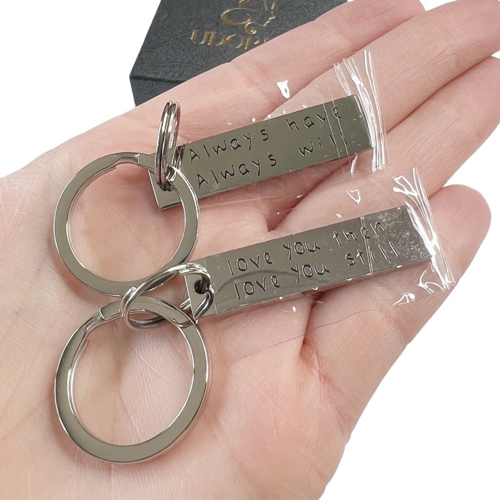 New Love You Then Always Will Couple Family Silver Tone Keychain